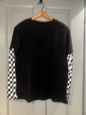 cotton oversized, checkered sleeve shirt. #checkered